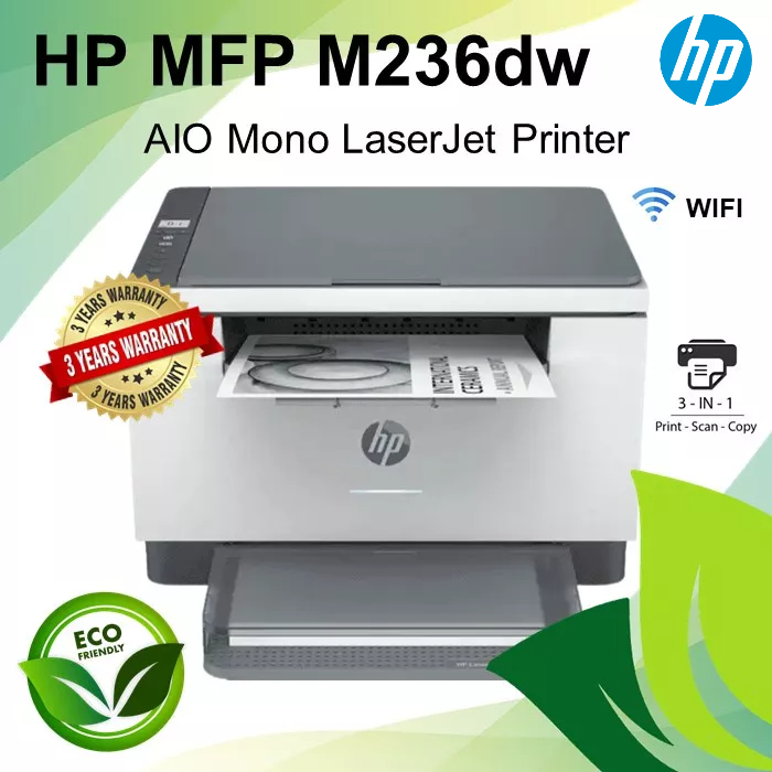 HP LaserJet MFP M236dw All-in-One (Print, Scan, Copy) Wireless Mono ...