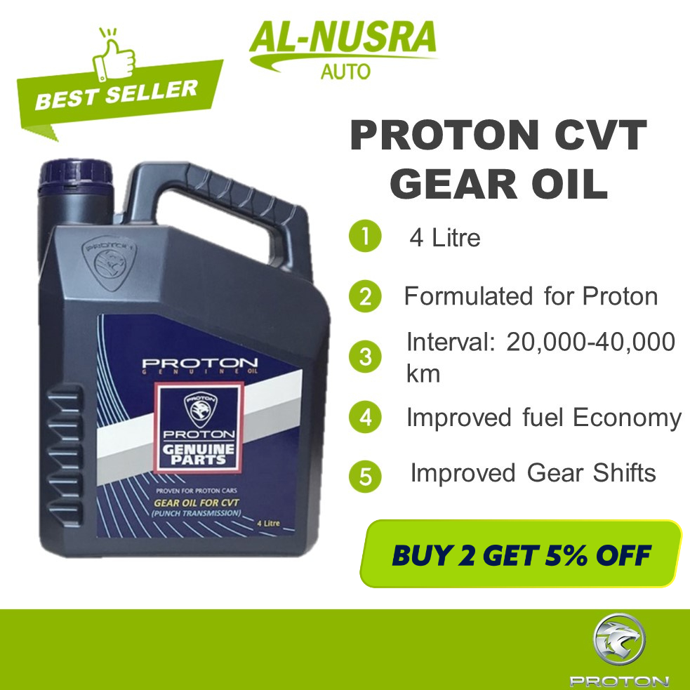 PROTON CVT GEAR OIL 4L CONTINUOUSLY VARIABLE TRANSMISSION FLUID MINYAK