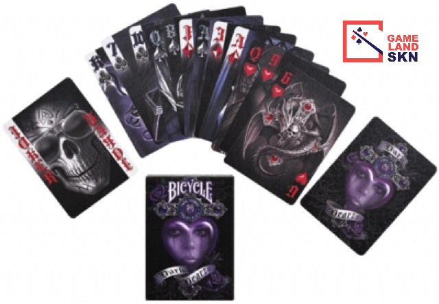 Bicycle dark hearts deck sale