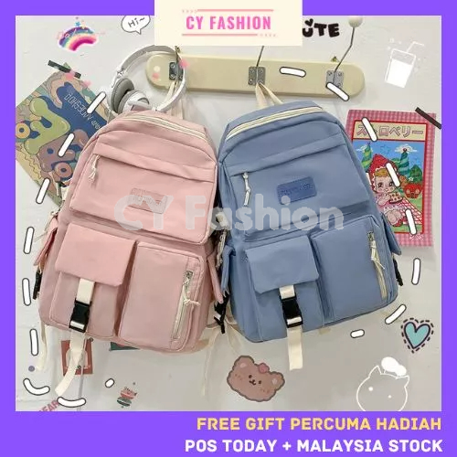 [CY FASHION] 1312 READY STOCK Backpack Woman Simple School Bag Ladies ...