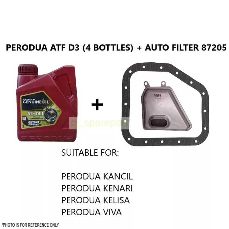 PERODUA AUTO TRANSMISSION FLUID D3 ATF DIII + AUTO FILTER 3530387205 X