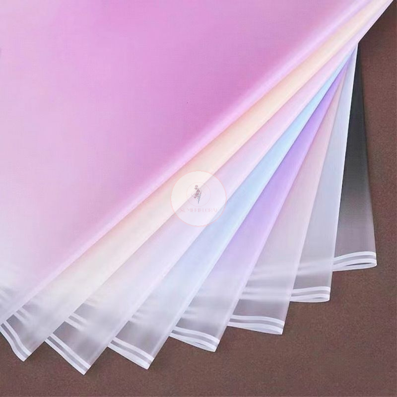 20pcs Gradient Double Line Milan Paper Flower Paper Bouquet Waterproof ...