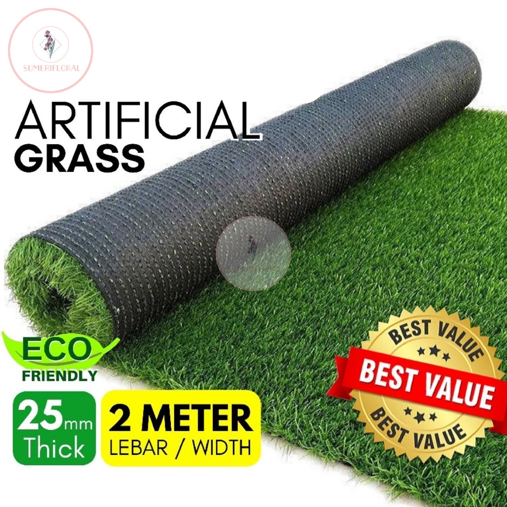 2 Meter Width (lebar) Artificial Grass Carpet 15MM / 25MM / 35MM / 40MM
