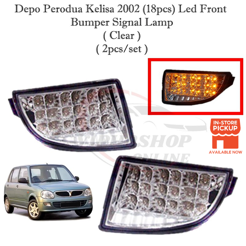 Depo Perodua Kelisa 2002 18pcs Led Front Bumper Signal Lamp ( Clear ) Shopee Malaysia