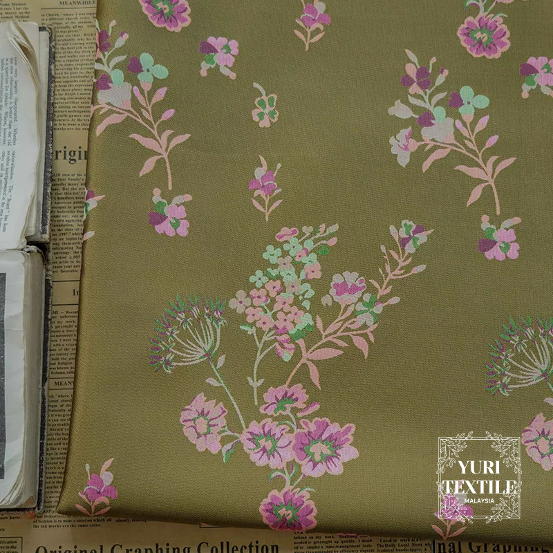 Exclusive Soft Brocade Fabric with Pink Floral Pattern | Shopee Malaysia