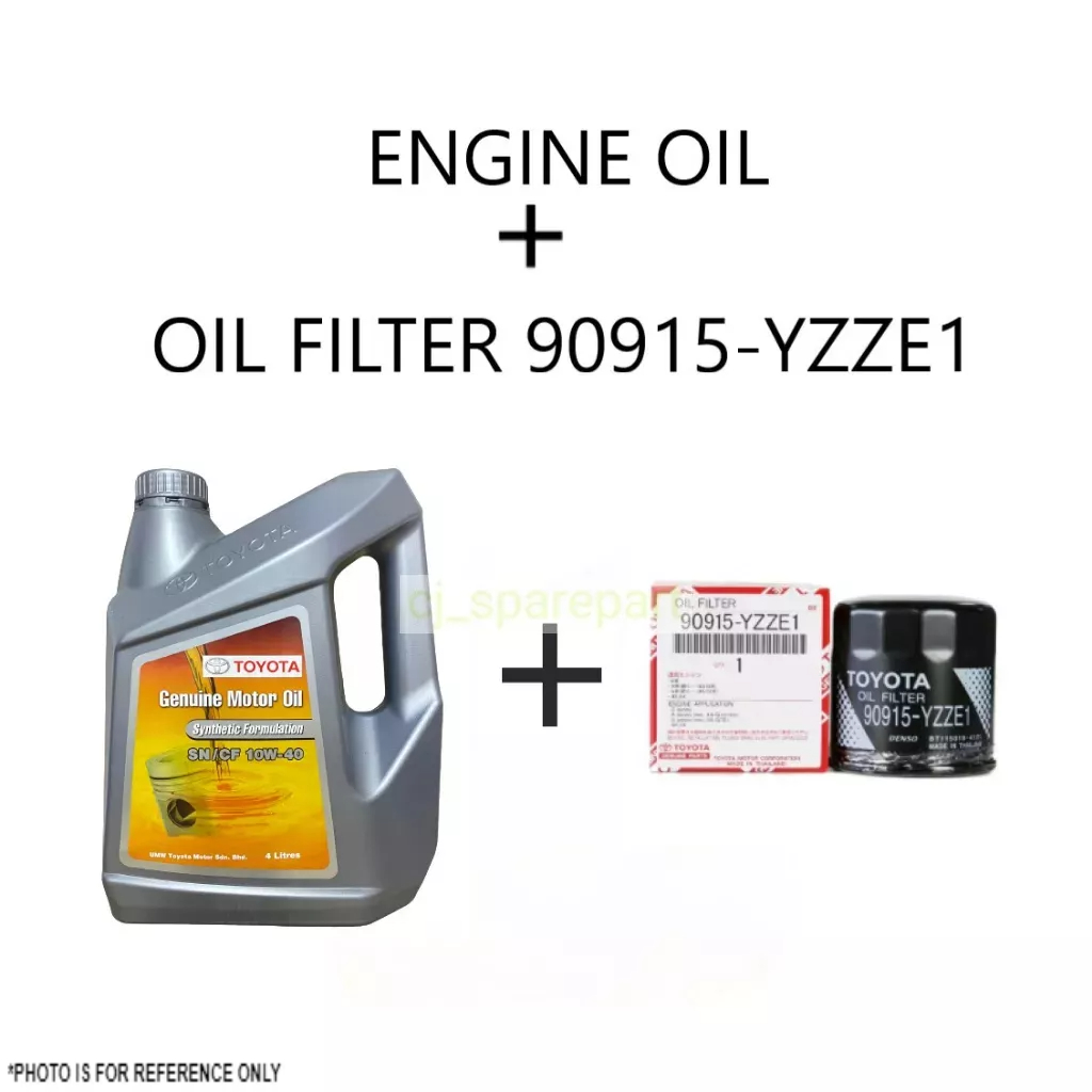 TOYOTA 10W-40 SEMI SNTHETIC 10W40 ENGINE OIL + TOYOTA OIL FILTER YZZE1 ...