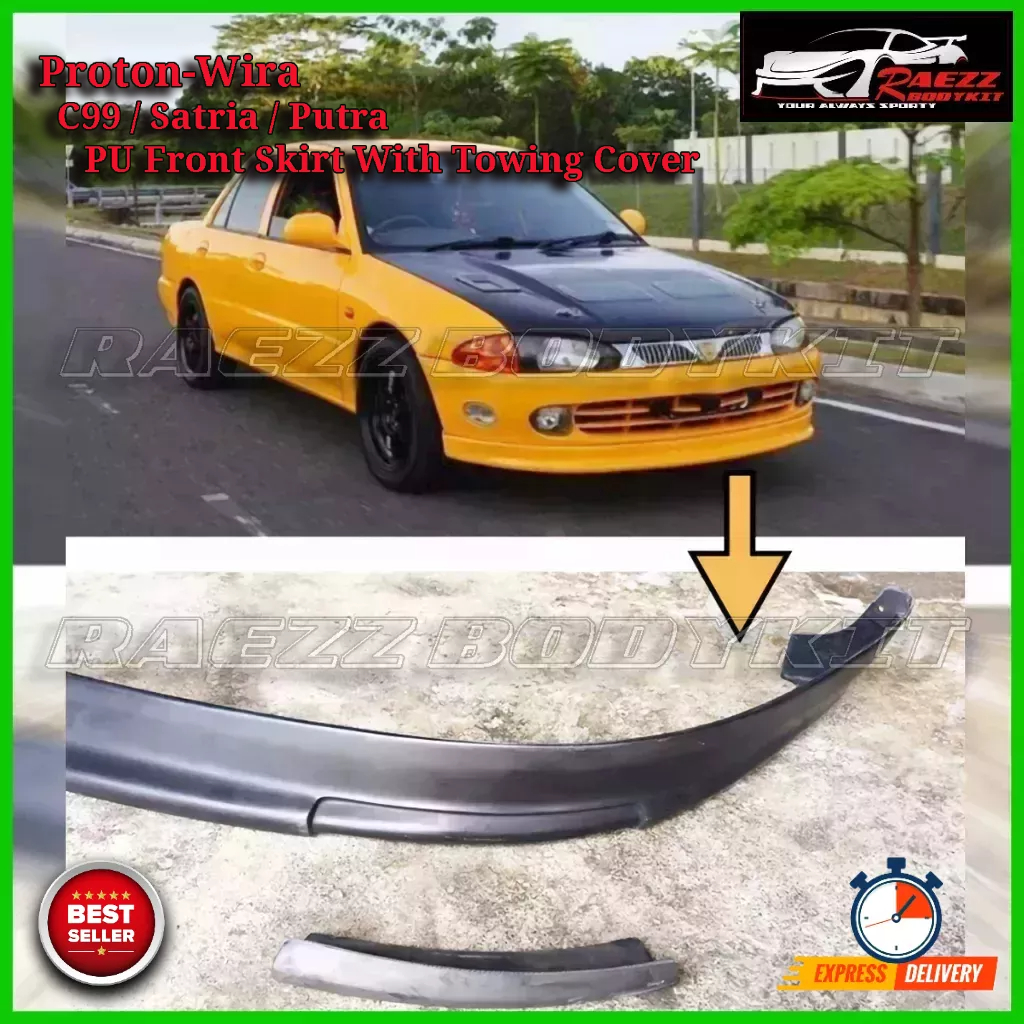 Ready Stock MDM Proton Wira C99 Satria Putra PU Front Skirt With Towing Cover Shopee