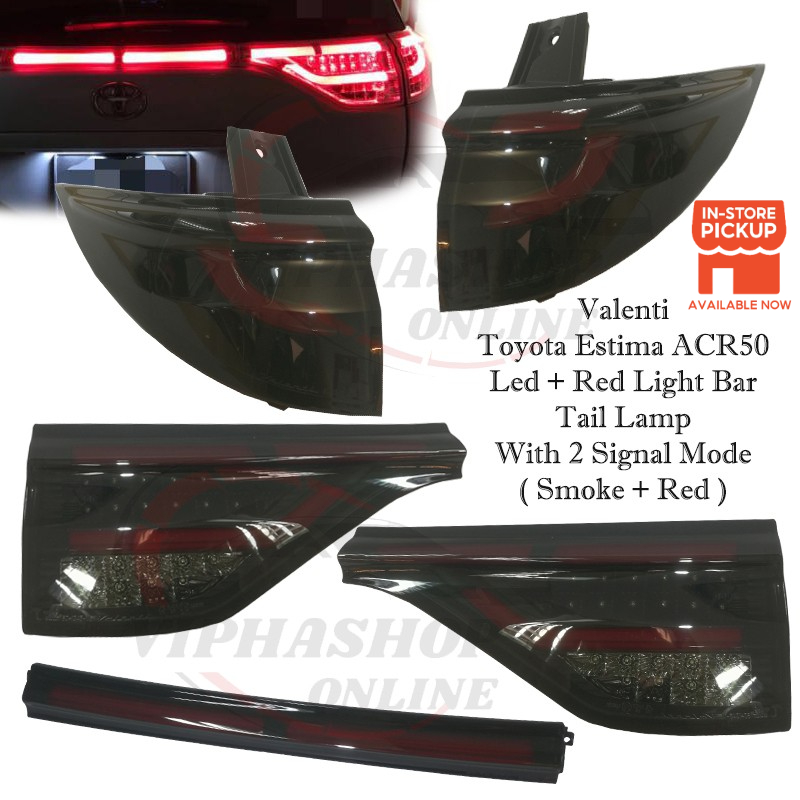 Valenti Toyota Estima ACR50 Led + Red Light Bar Tail Lamp With 2 Modes ...
