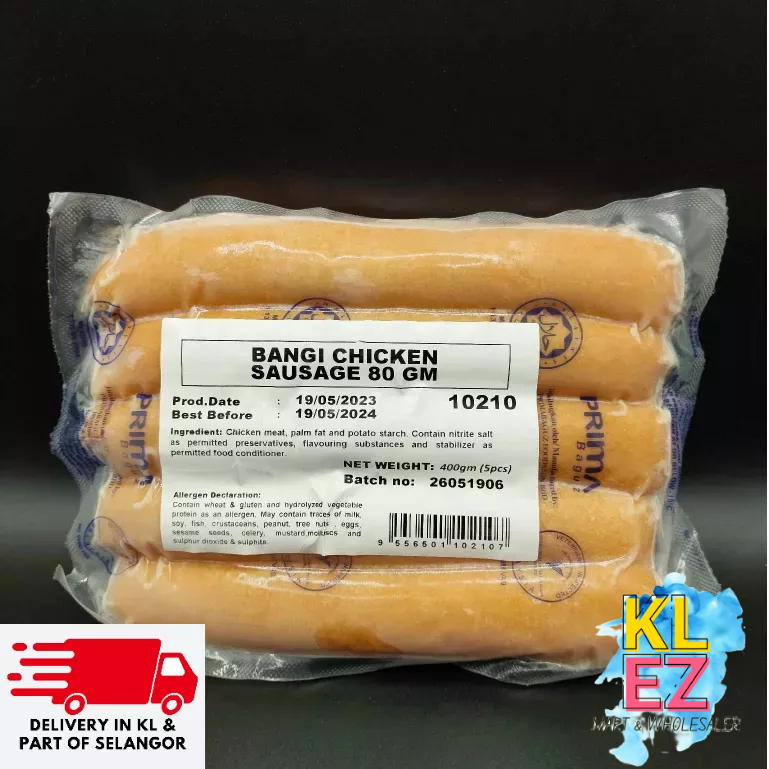 PrimaBAGUZ Bangi Chicken Sausage 80g READY STOCK LATEST EXPIRY Shopee