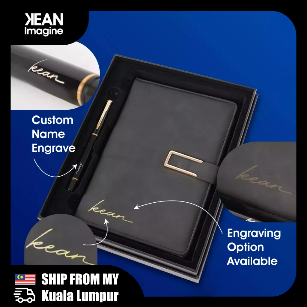 Notebook With CUSTOM ENGRAVE/GOLD VINYL A5 Planner Journal Notebook Set