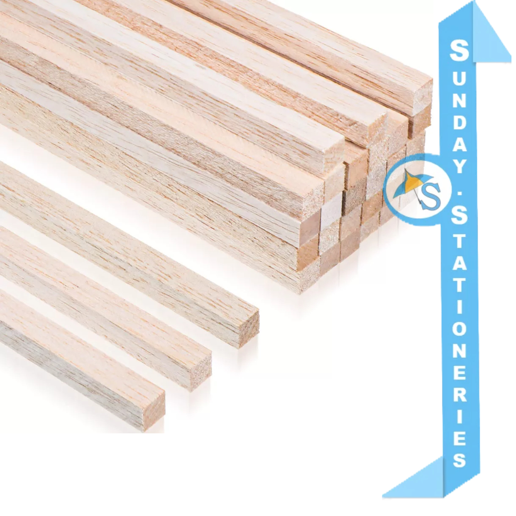 [ 100 cm ] Balsa Wood Stick / Kayu Balsa 2x2 ,3x3 ,4x4 ,5x5 ,6x6 ,8x8