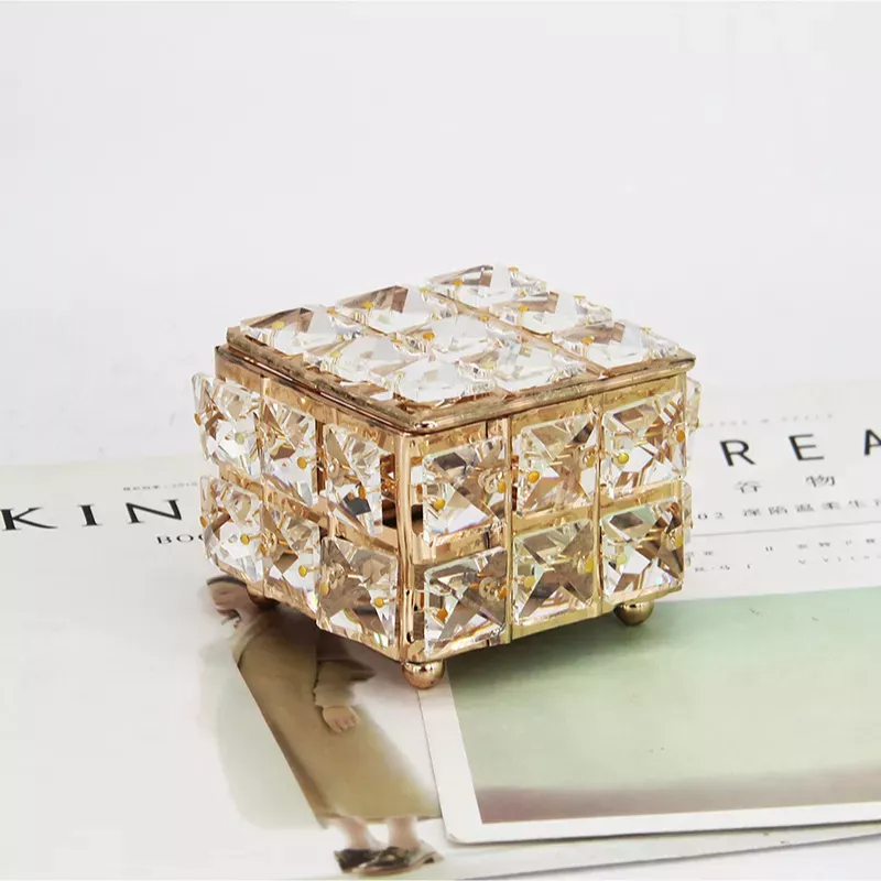 New Retro Crystal Treasure Chest Box Gem Jewelry Trinket Storage Case ...