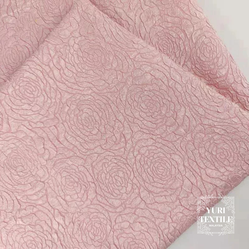 Premium Soft Brocade Fabric with Floral Motif (15 Colours) | Shopee ...
