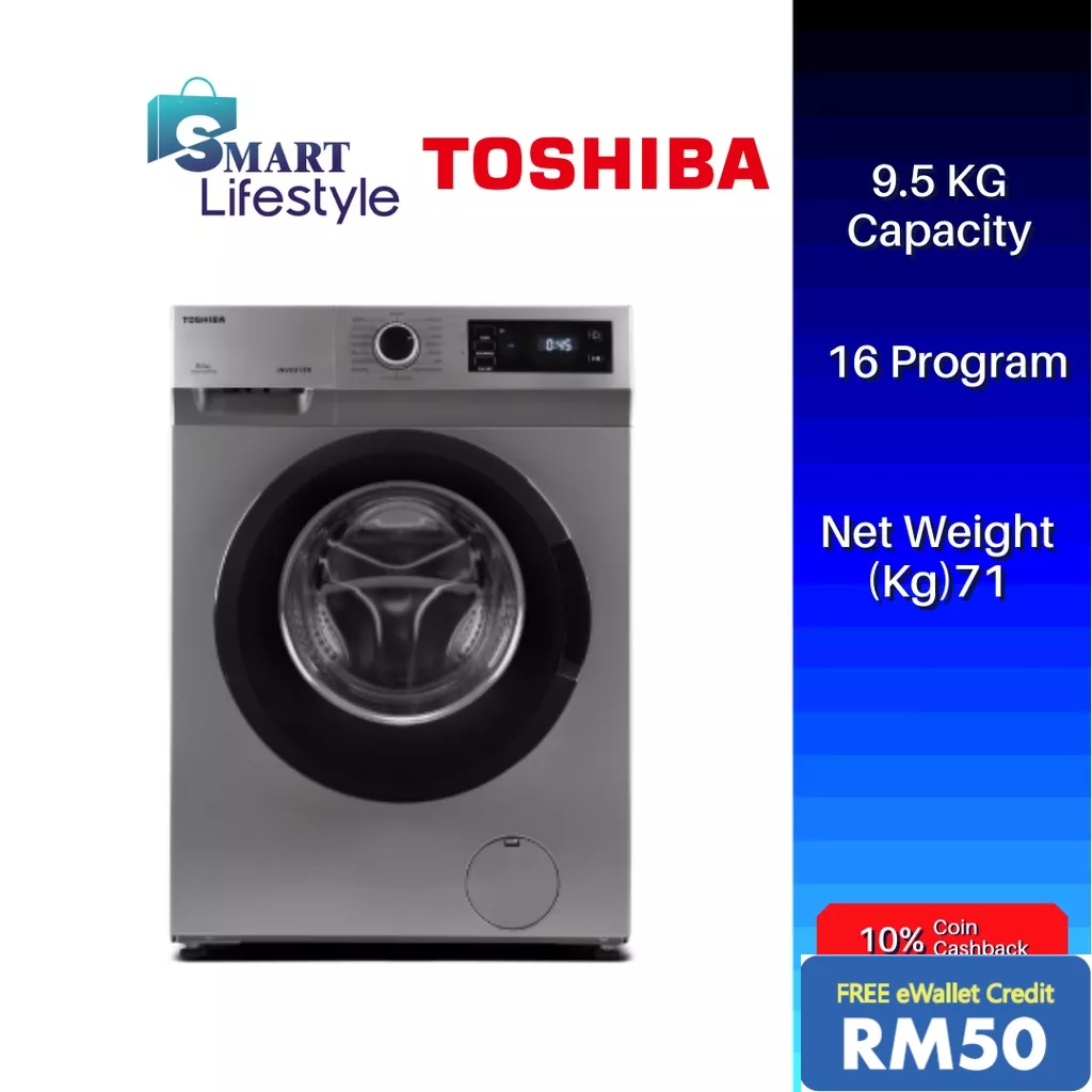 Toshiba front load washing deals machine 9.5 kg