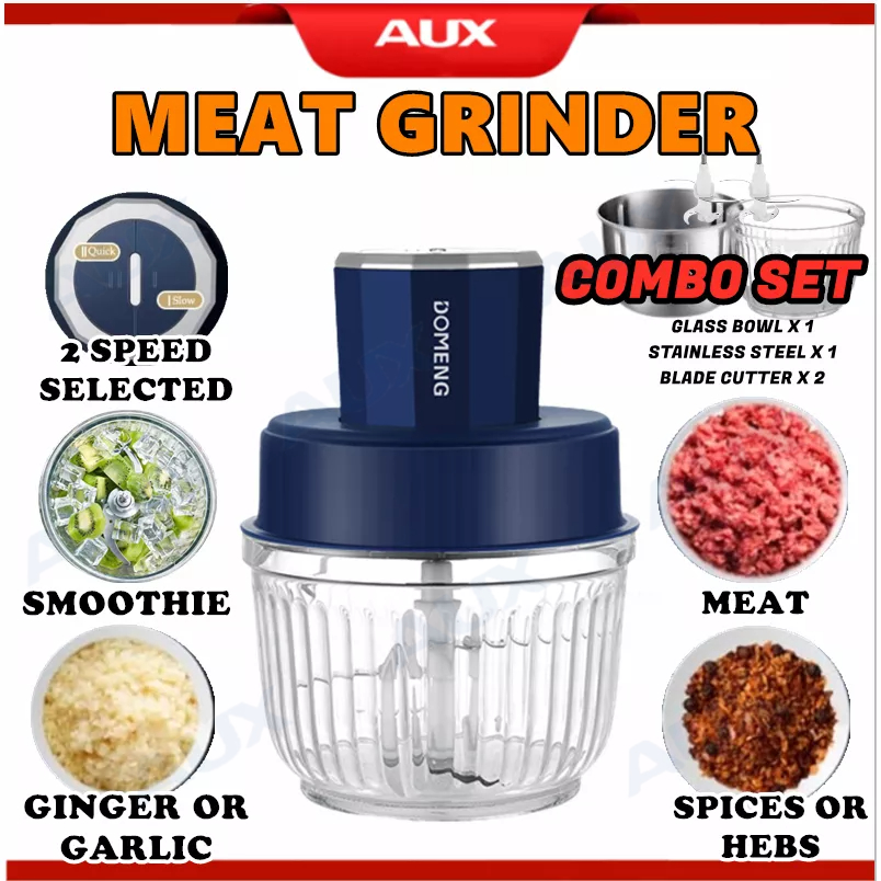 DOMENG Food Chopper Mixer Food Processor Meat Grinder Pengisar