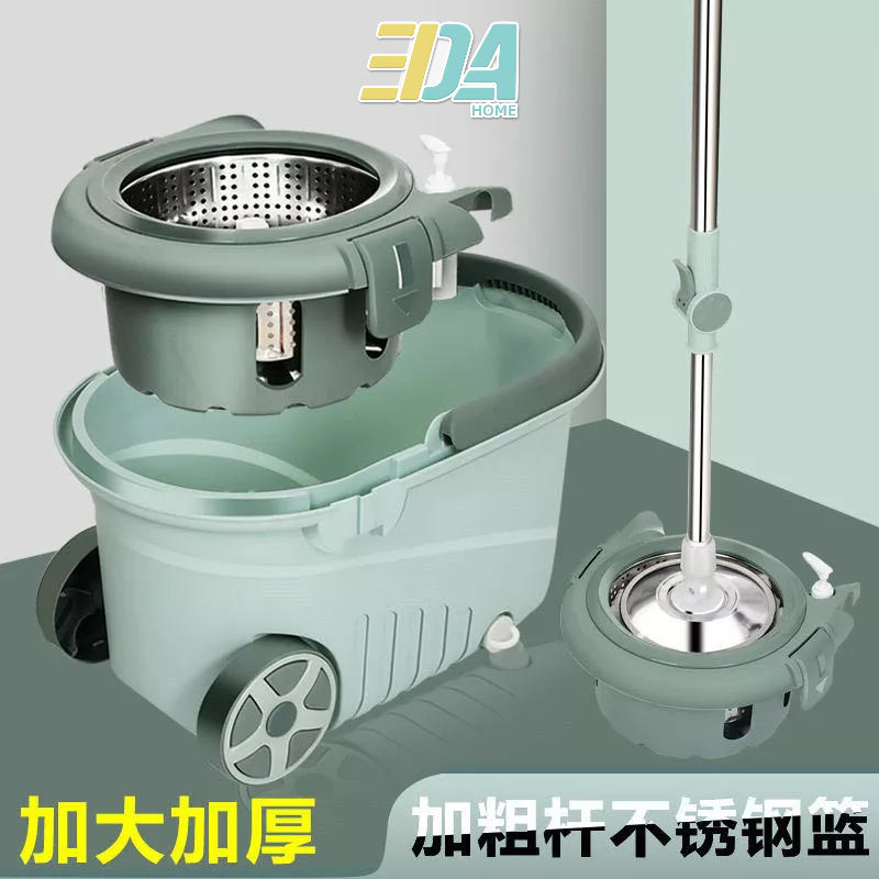 Spin Mop PRO+ with Stainless Steel Basket & Wheels FREE Mop Cloth ...