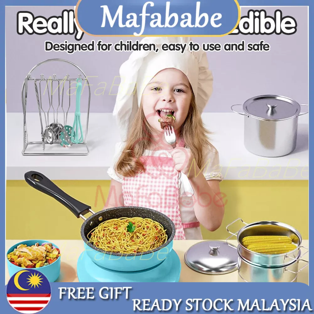 Children's real cooking kitchen toy set Kids Educational Play House