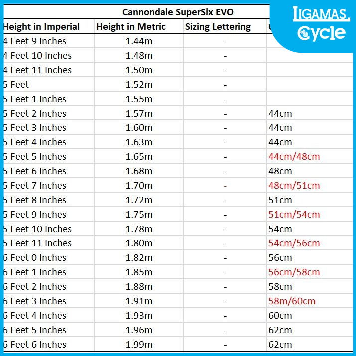 Cannondale helmet size chart sale