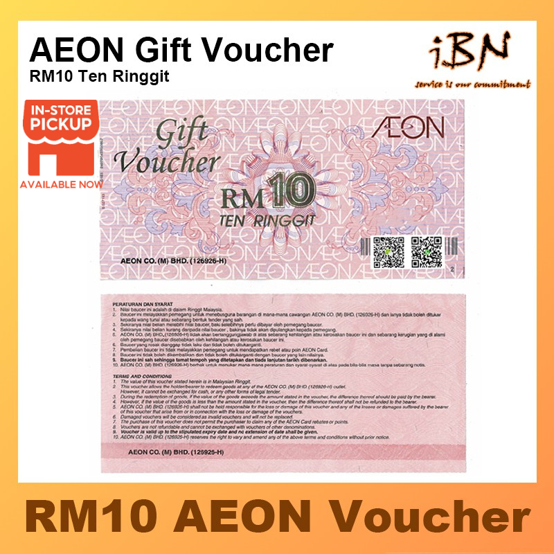 AEON Gift Voucher RM10 Ten Ringgit | Shopee Malaysia