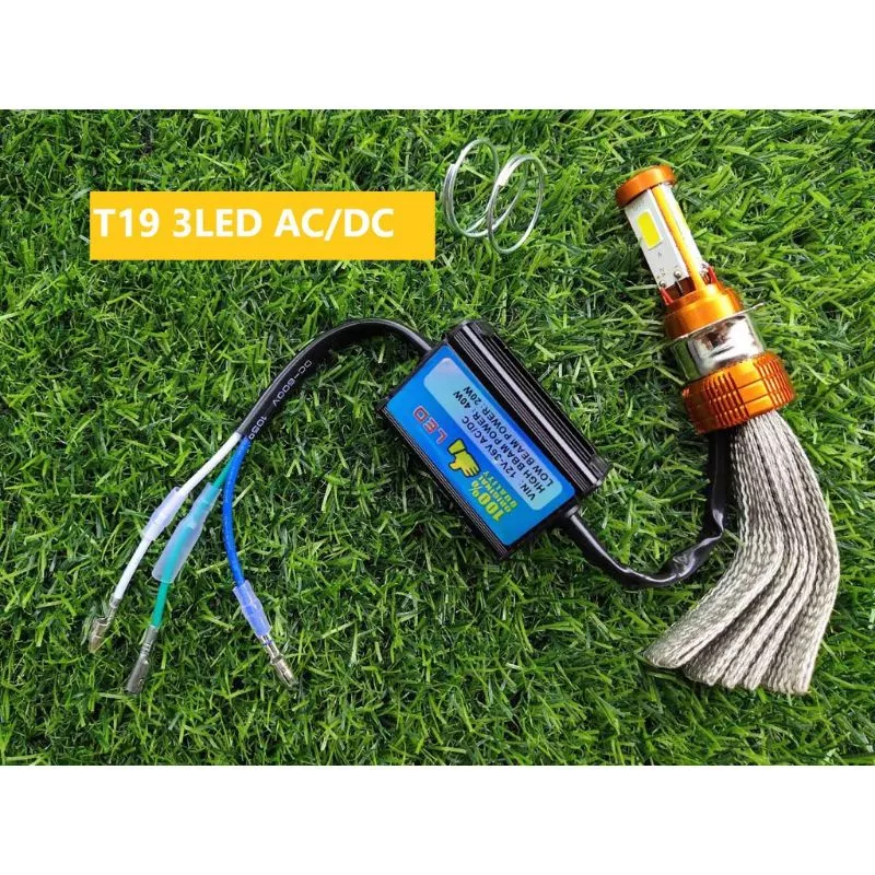 H4 3LED AC/-DC HEADLIGHT BULB MOTORCYCLE T19 3LED H4 3 LED Hi/Lo Beam ...