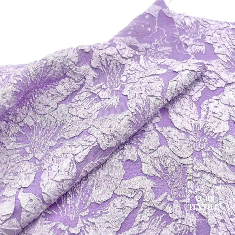 Exclusive Soft Brocade Fabric with 3D Floral Motif (15 Colours ...