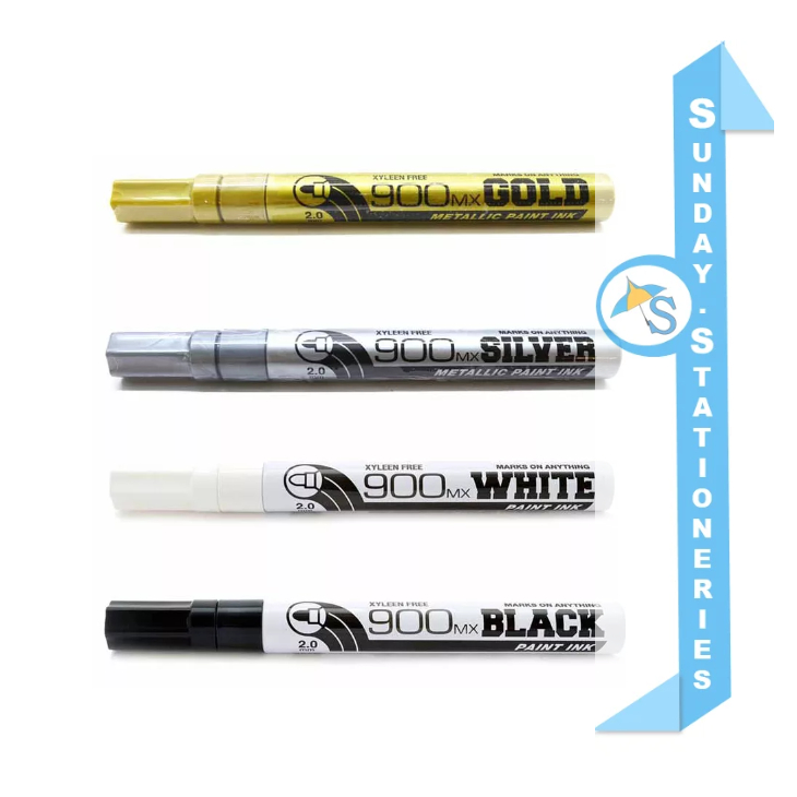 Unicorn Gold / Silver / White / Black Metallic Paint Marker UM900MX1