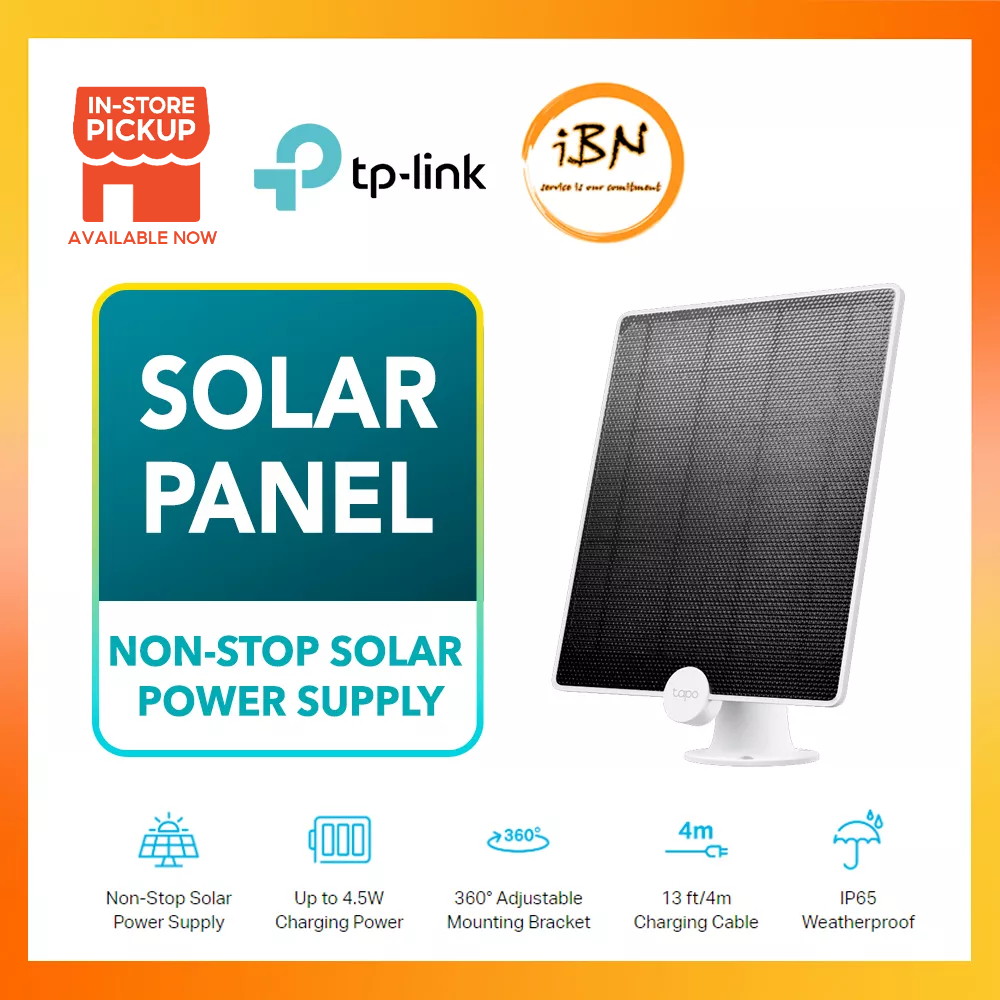 Panneau Solaire Tapo A200 Pour Caméras à Batterie - IP65 - Câble 4m - Réglable 360° - Alimentation Continue