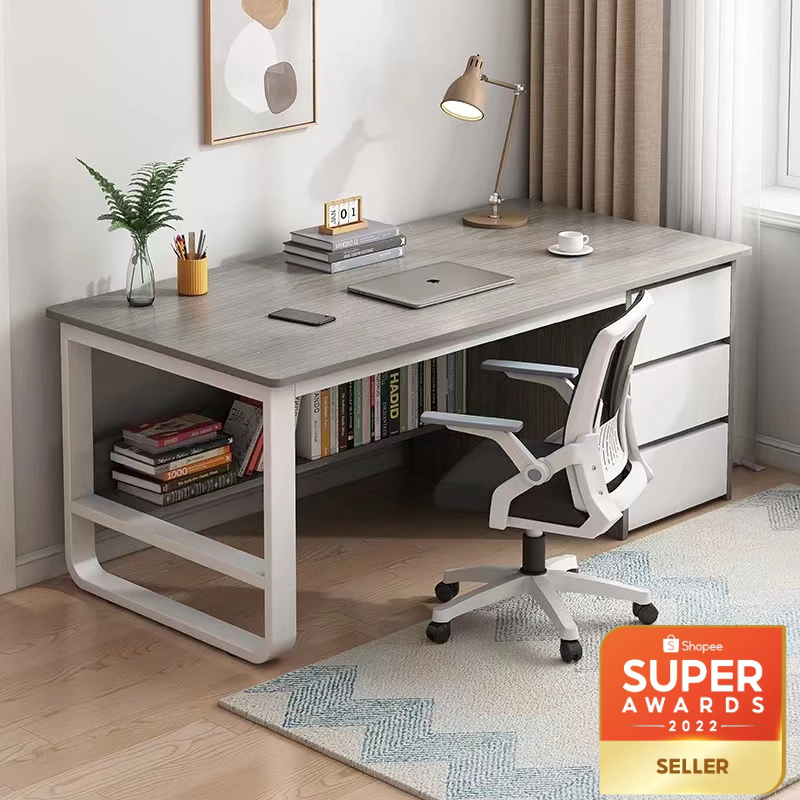 DO 120/140CM Computer Table With Drawer Meja Belajar Writing Study Desk ...