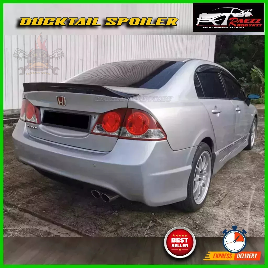 Ready Stock Honda Civic FD Renntech Ducktail Spoiler FRP | Shopee Malaysia