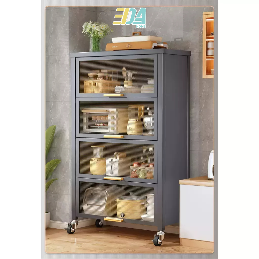Portable Large Capacity Kitchen Cabinet Rack Storage Organizer with ...