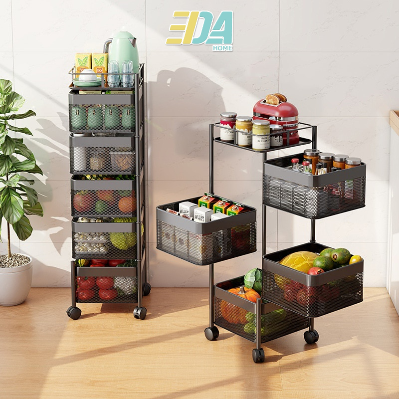 Kitchen Rotating Rack Rak Dapur Basket Rack Vegetable Storage Organizer ...