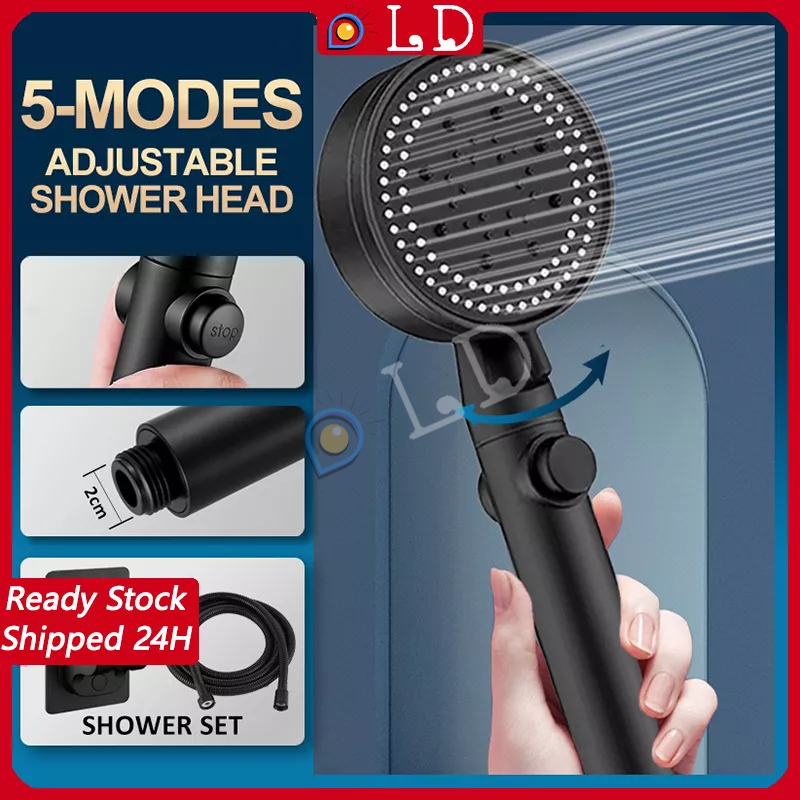 Multi-Functional High Pressure Shower Head with 5 Modes / One-Click ...