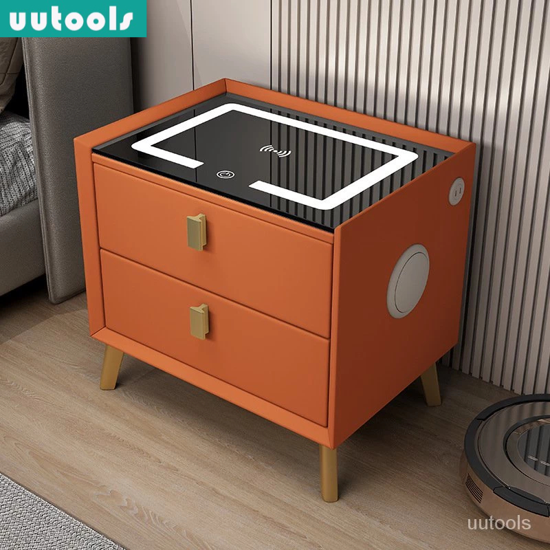 New Bluetooth Speaker Smart Side Table Drawer Solid Wood Multifunction