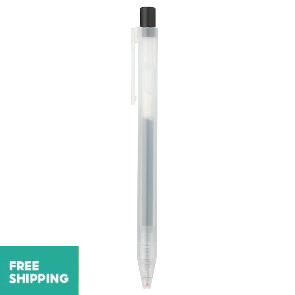 MUJI Smooth Gel Ink Ballpoint Pen Knock Type 0.5mm Black 10pcs Set