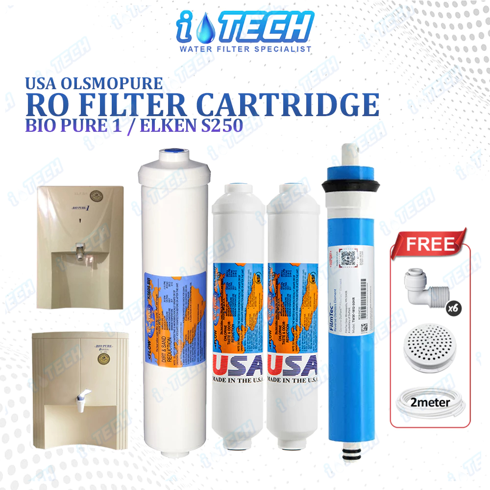 OLSMOPURE Reverse Osmosis Water Filter Cartridge Replacement Set 4 in 1 ...