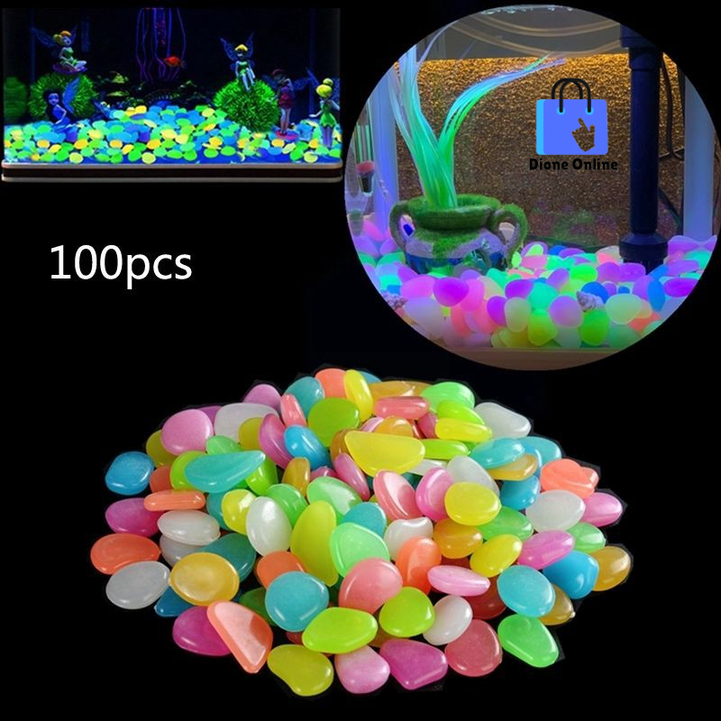 Ready Stock🇲🇾100pcs Colorful Luminous Stone Glow In Dark Decorative ...
