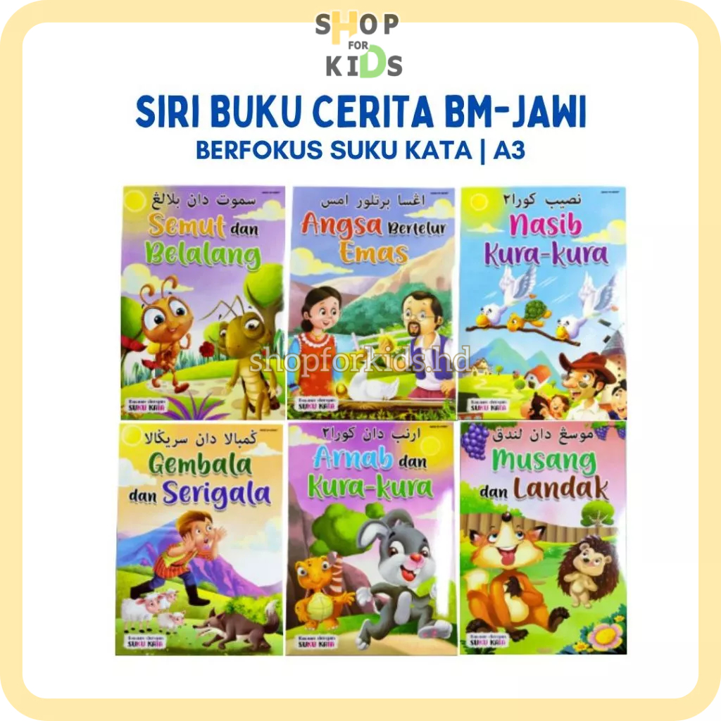 BUKU CERITA JAWI-BM KANAK-KANAK BERFOKUS SUKU KATA | Shopee Malaysia