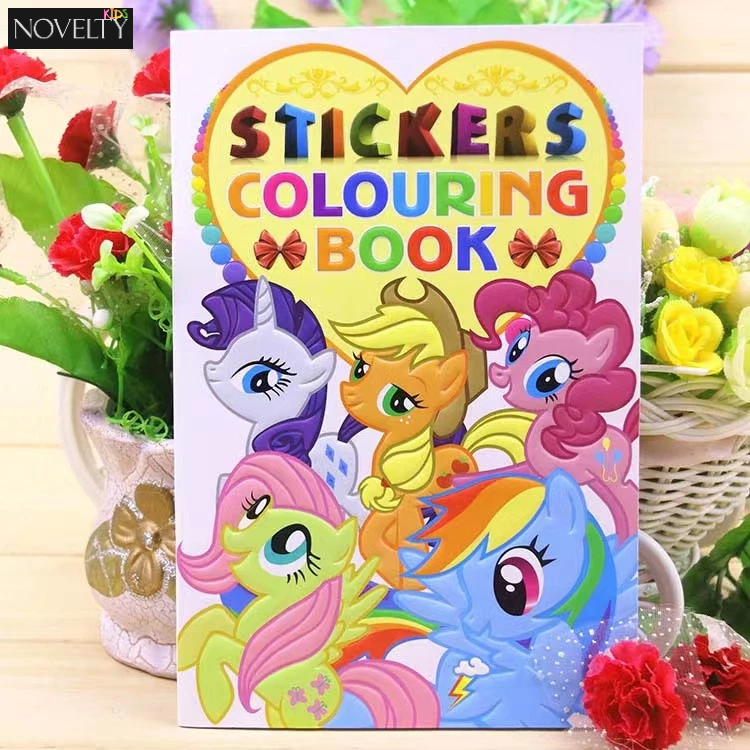 Kids Cartoon Sticker & Coloring Book A5 Buku Mewarna Pelekat Drawing ...