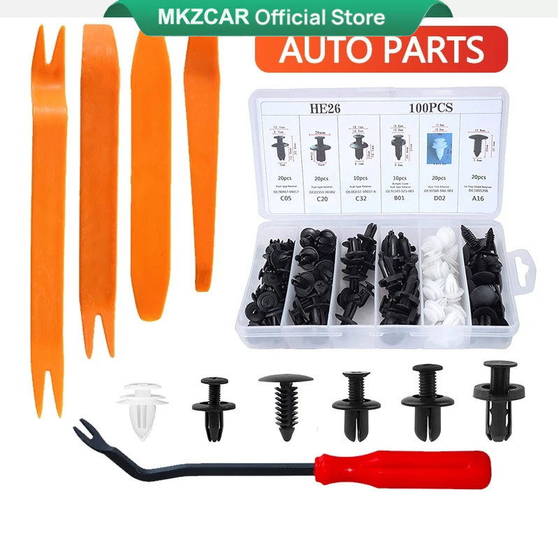 рџ ірџ ѕ100pcs Klip Kereta Car Clip Car Fastener Car Bumper Clips Rivet Door