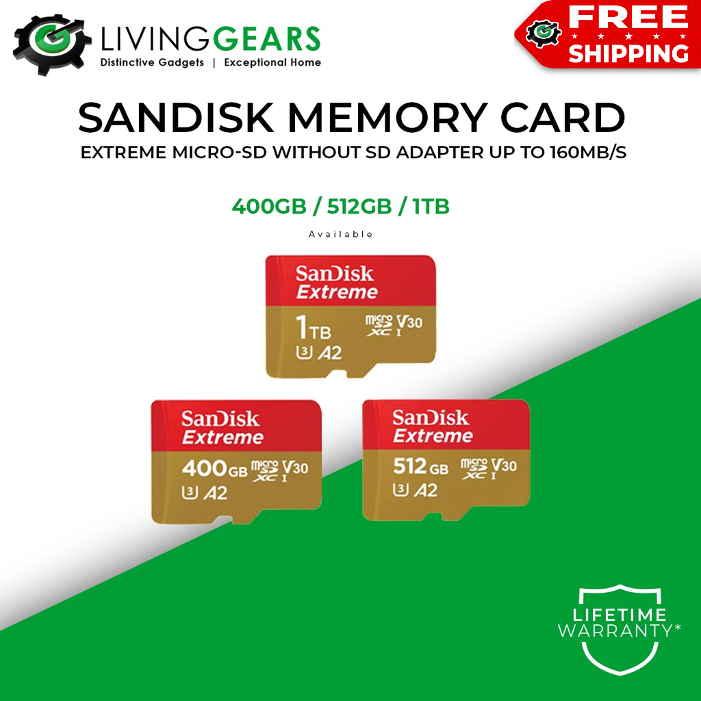SanDisk Memory Card MicroSD SDHC & SDXC Extreme Up To 190MB/S (400GB