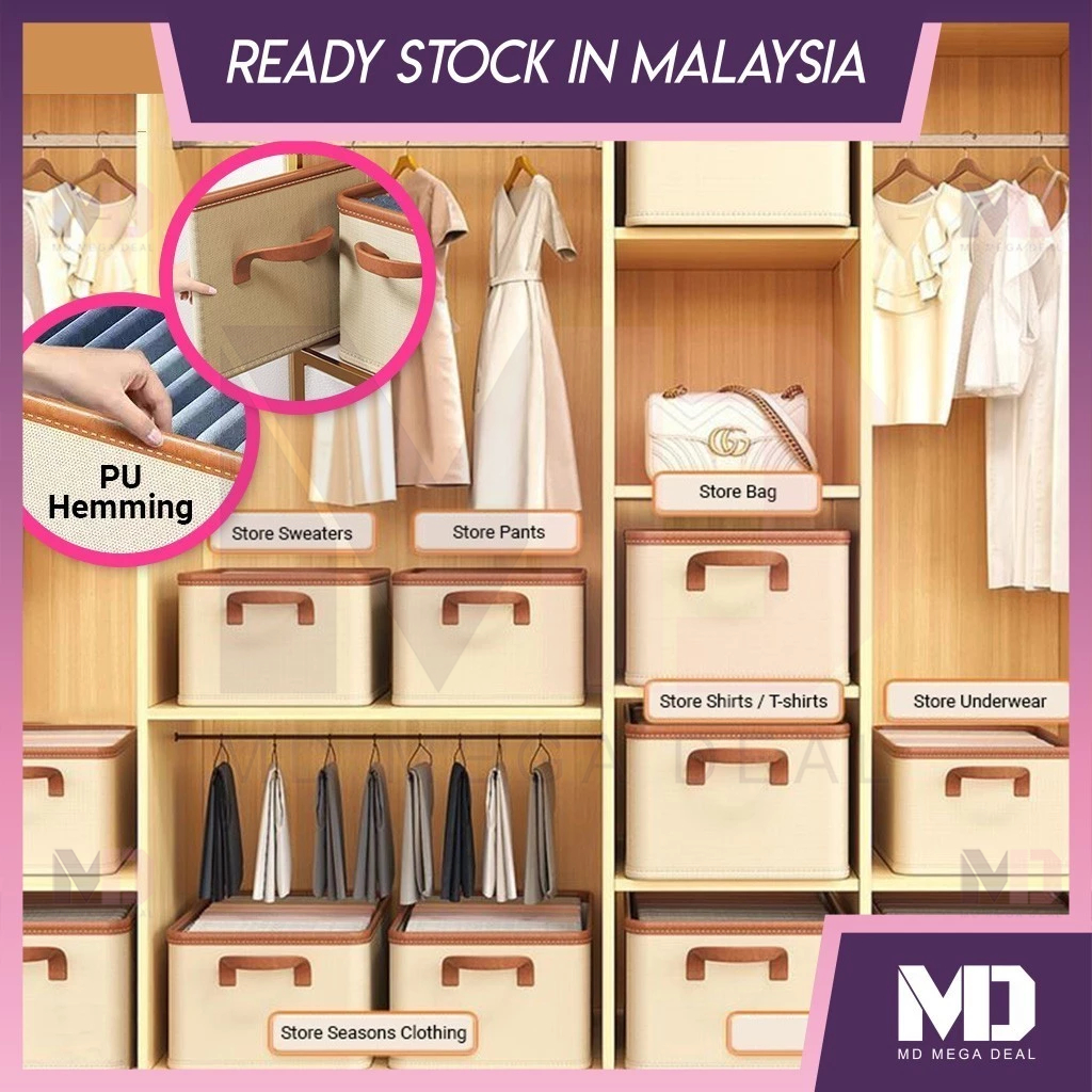 《Mega Deal》Foldable Storage Box Clothes Organizer Box Storage Basket ...