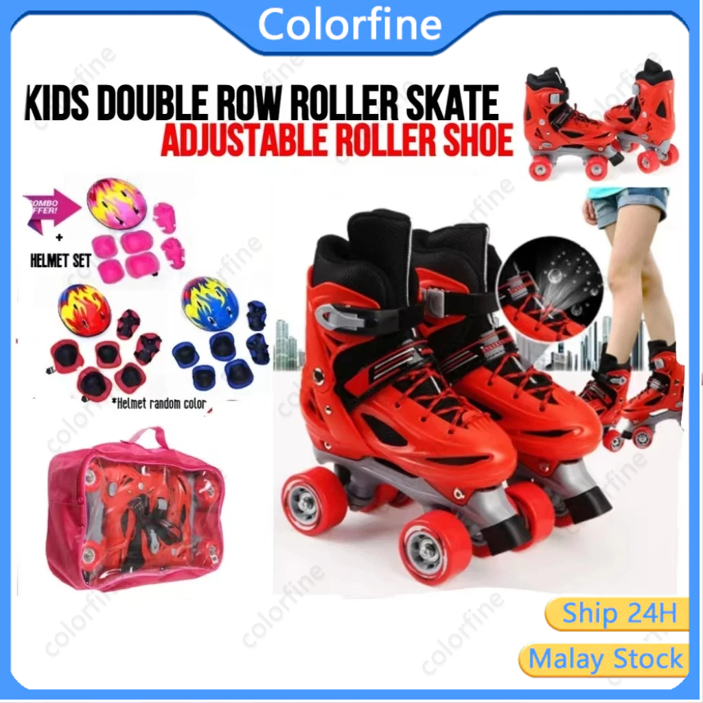 🌈Local shop🌸 COD Double Row Roller Skate Kids Roller Blade Kasut Roda