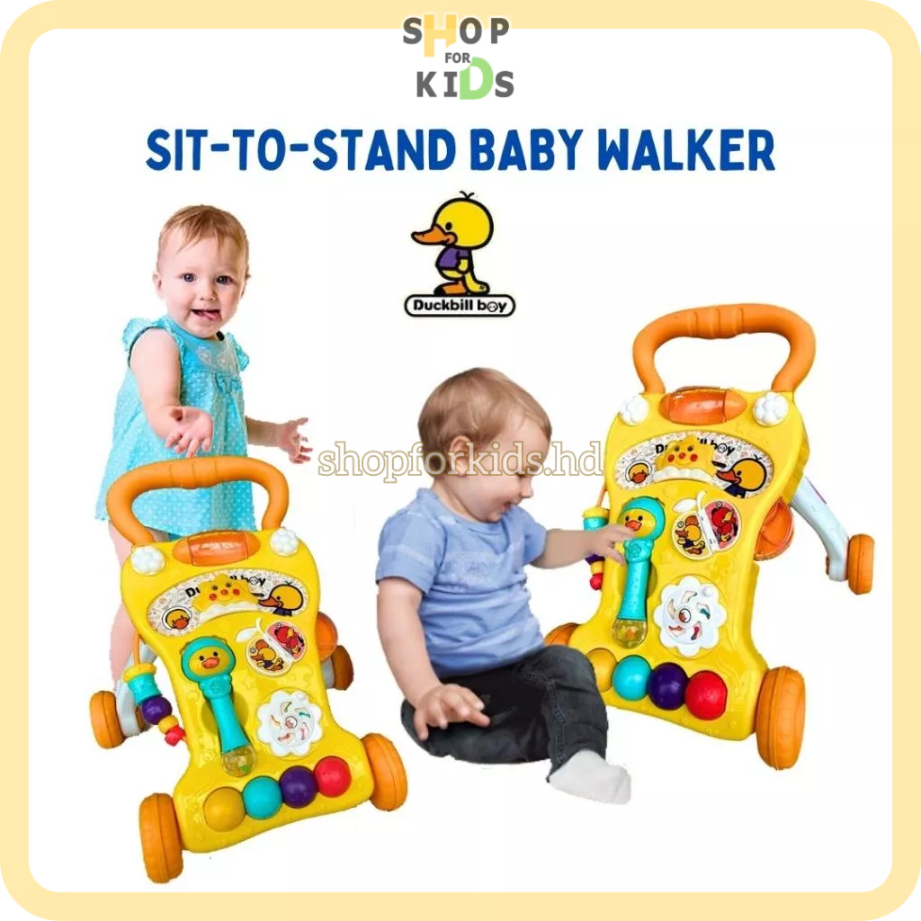 Mahroon Baby Walker with Activity Toys Premium Imported Quality Adjustable Height
