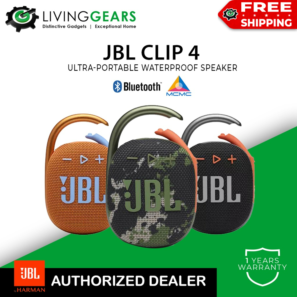 JBL Clip 4 Ultra-Portable Waterproof Bluetooth Speaker With Carabiner ...