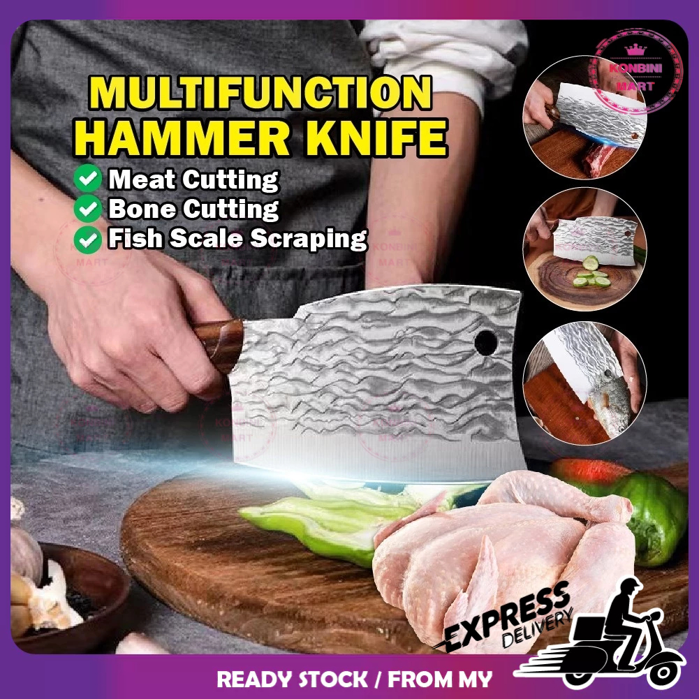 Kitchen Knife Forging Hammer Pattern Cutting Knife Cutting Double Edged ...