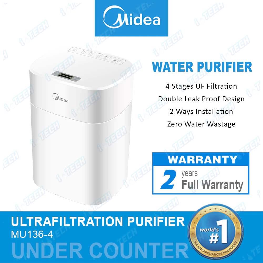 𝐌𝐈𝐃𝐄𝐀 4 Stages Ultrafiltration Water Purifier Gen 2 - Undersink Water ...