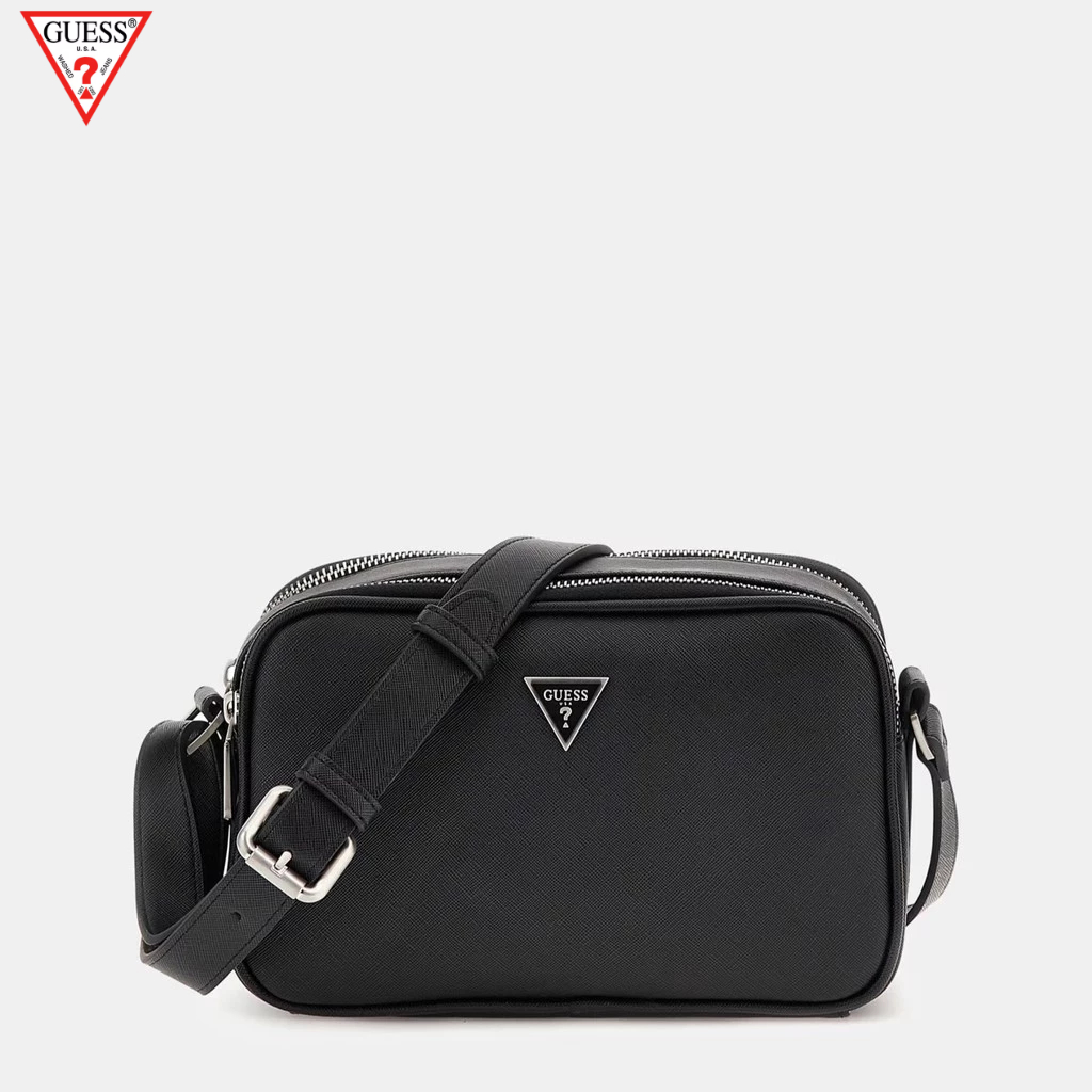 Guess Men Torino Camera Bag Double Zip Black Colour | Shopee Malaysia