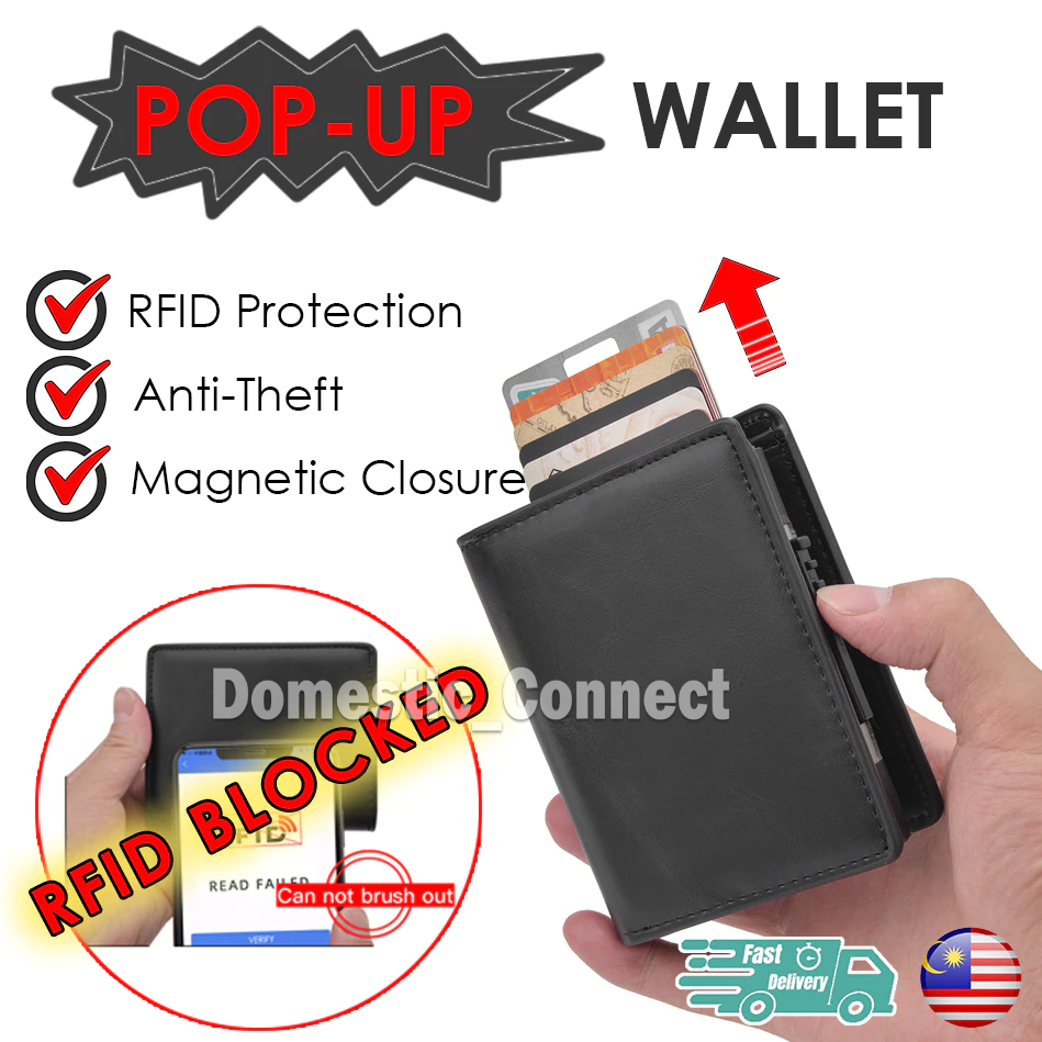 Automatic Pop Up Wallet Card Holder Minimalist Design Aluminum Metal ...