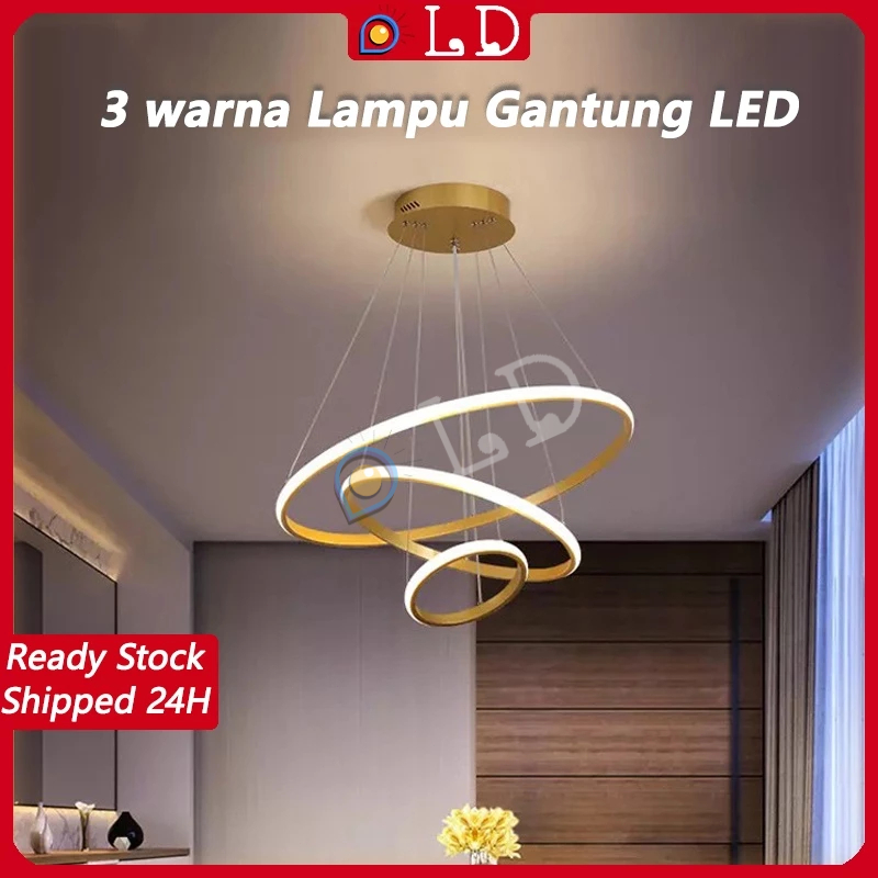 Modern 3 Ring Led Dining Pendant Light Ceiling Light Led Lighting Lampu ...