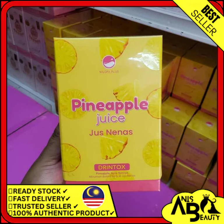 Neelofa DRINTOX PINEAPPLE JUICE ada 7 SACHET PACK AND TRIAL PACK 3
